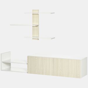 Móvel para TV de sala de estar com suporte para TV 150x31,5x40 cm e prateleira de parede 95,5x16x60 cm Natural
