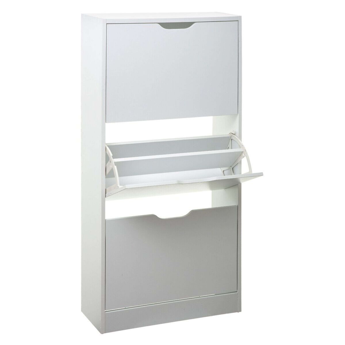 Mueble recibidor zapatero multiestancia 3 cajones capacidad hasta 18 pares color blanco 60 cm