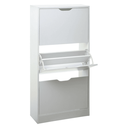 Sapateira Multi-ambiente para Corredor 3 Gavetas Capacidade até 18 pares Cor Branco 60 cm
