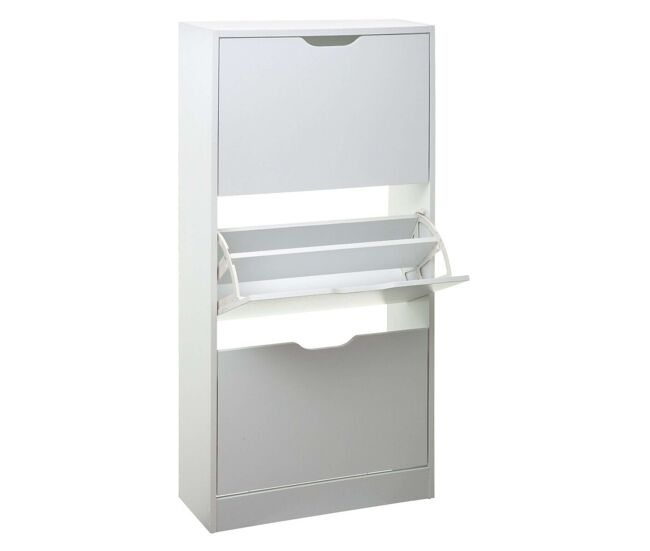 Mueble recibidor zapatero multiestancia 3 cajones capacidad hasta 18 pares color blanco 60 cm
