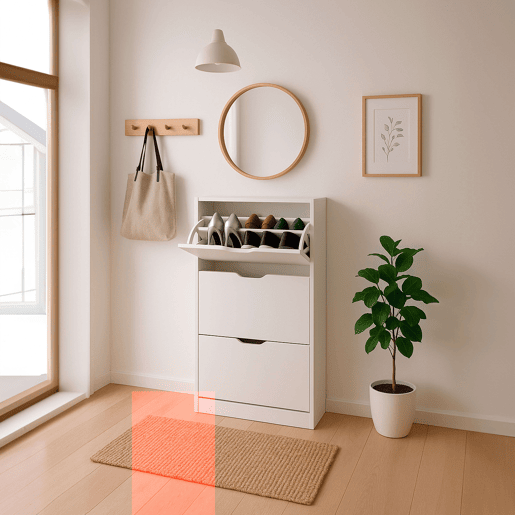 Sapateira Multi-ambiente para Corredor 3 Gavetas Capacidade até 18 pares Cor Branco 60 cm