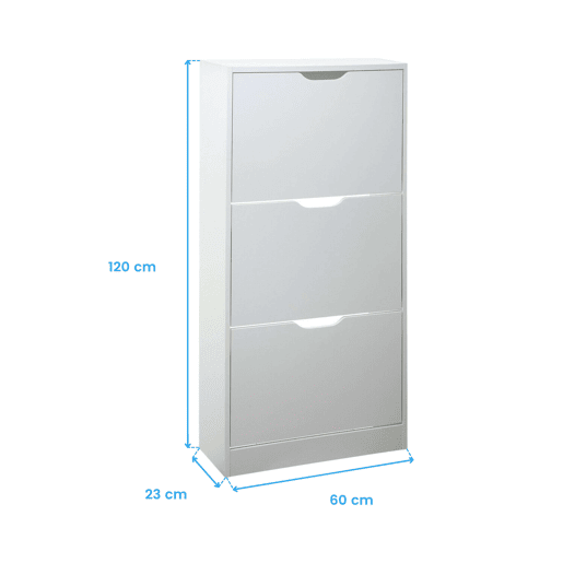 Sapateira Multi-ambiente para Corredor 3 Gavetas Capacidade até 18 pares Cor Branco 60 cm