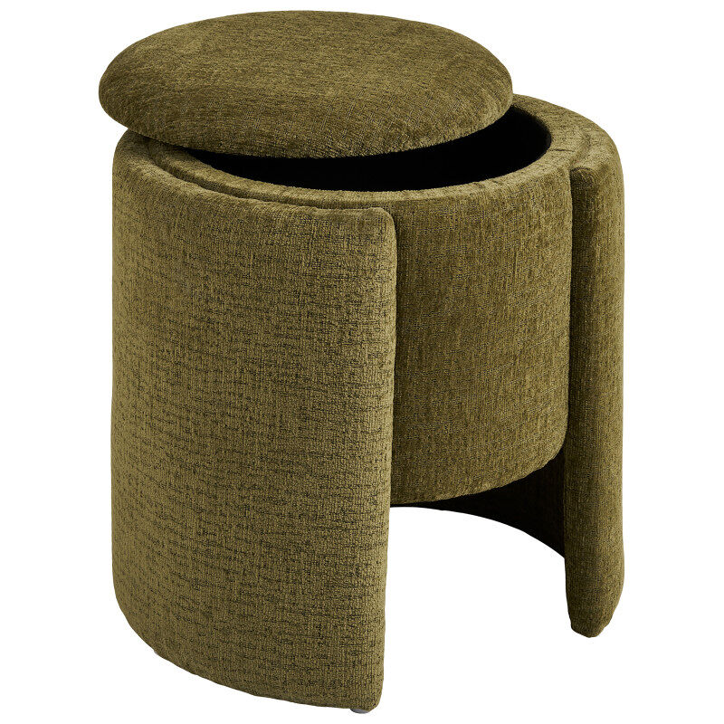 Puf de tela verde ø42 cm