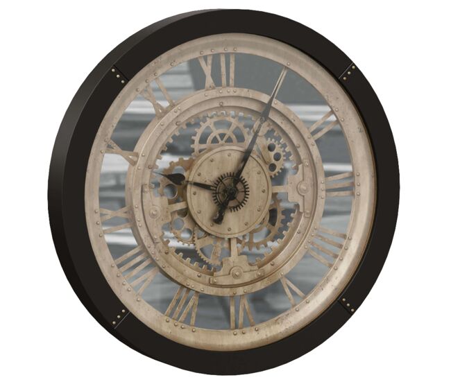 Reloj de pared para salón y comedor ivy, diseño contemporáneo, color negro 61 cm, estilo moderno