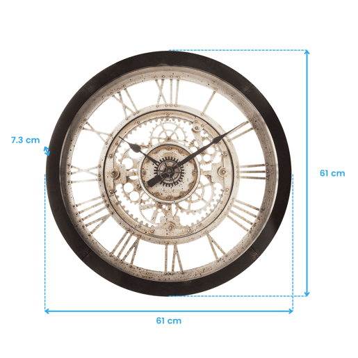 Relógio de parede Ivy para sala de estar e sala de jantar, design contemporâneo, cor preta 61 cm, estilo moderno Relógio de parede Ivy para sala de estar e sala de jantar, design contemporâneo, cor preta 61 cm, estilo moderno