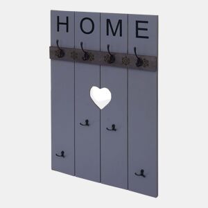 Cabideiro de parede com 8 ganchos painel de guarda-roupa com design vintage 91 x 60 cm cinza-azulado 04_0008173