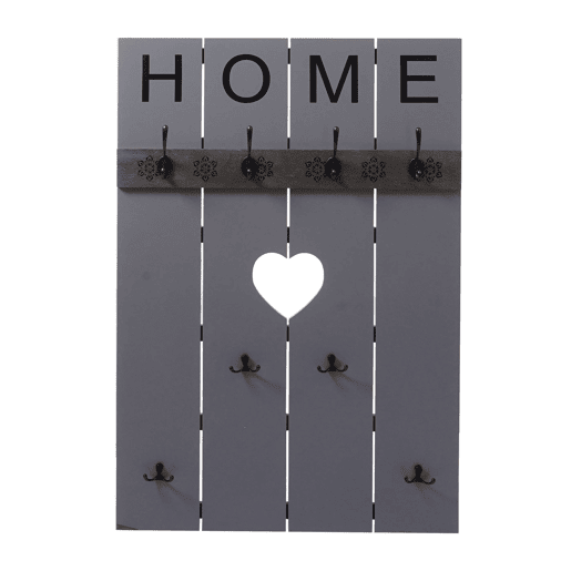 Cabideiro de parede com 8 ganchos painel de guarda-roupa com design vintage 91 x 60 cm cinza-azulado 04_0008173