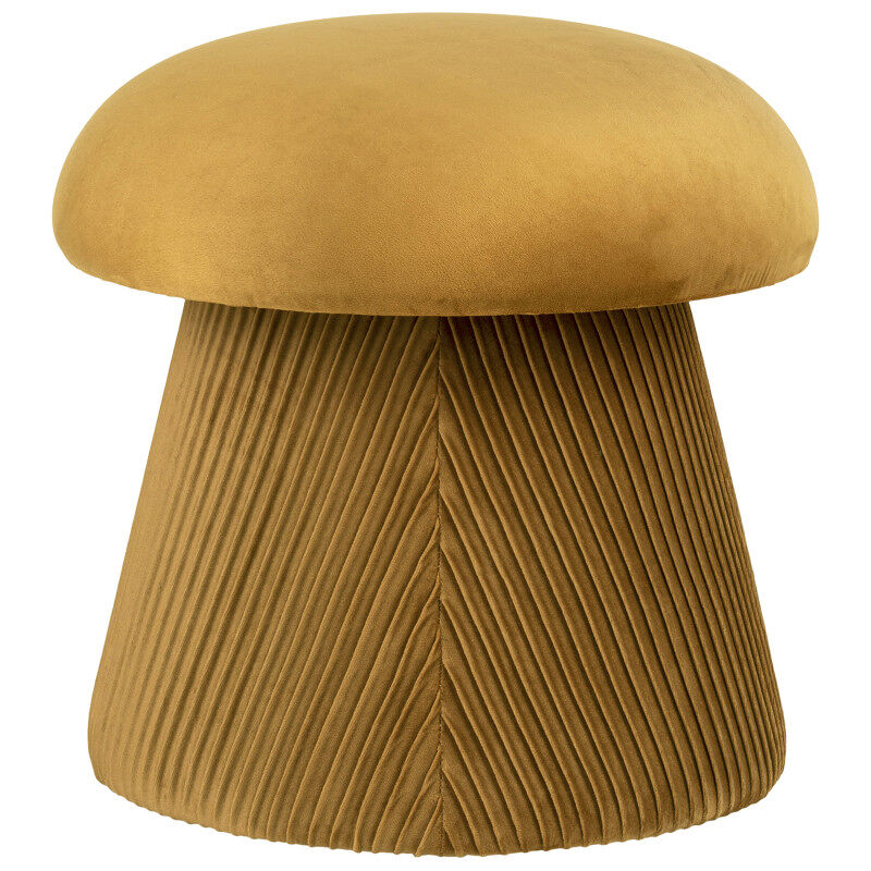 Puf de terciopelo ocre ø41 cm