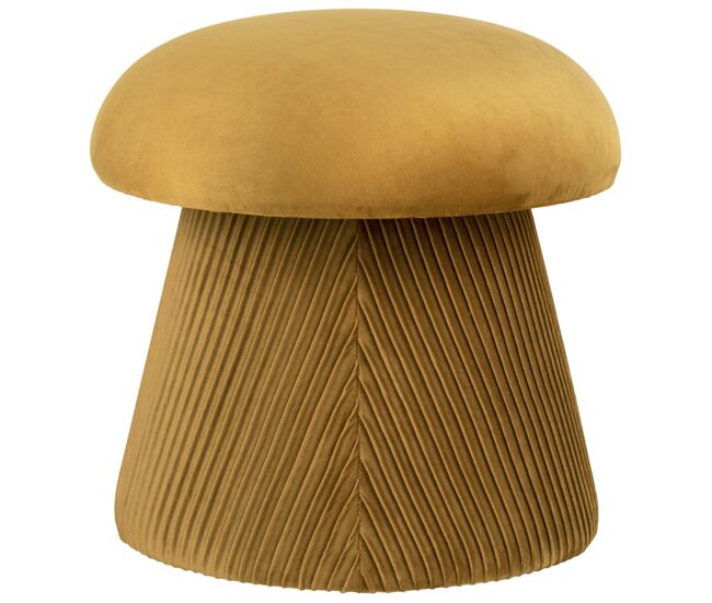 Puf de terciopelo ocre ø41 cm