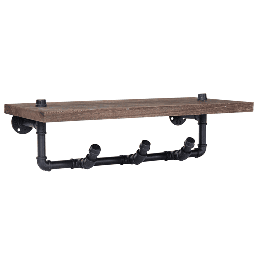 Cabideiro de parede com 3 ganchos e prateleira design industrial marrom 04_0000980