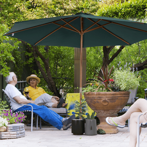 Guarda-sol Ø300x250 cm com mastro de madeira e sistema de polias para jardim, pátio, terraço, verde Guarda-sol Ø300x250 cm com mastro de madeira e sistema de polias para jardim, pátio, terraço, verde