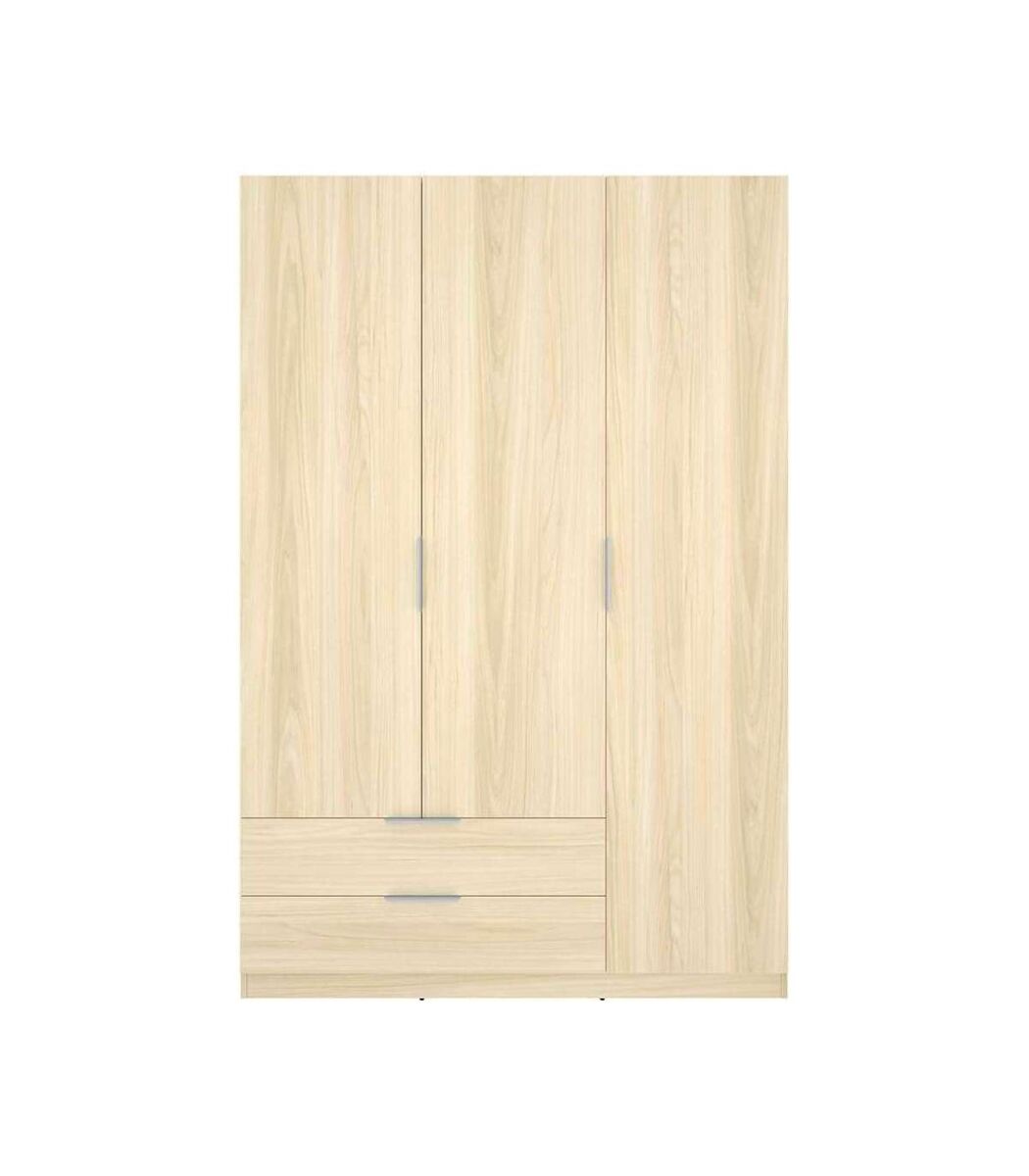 Armario ropero 3 puertas 2 cajones para dormitorio moderno 136 Madera