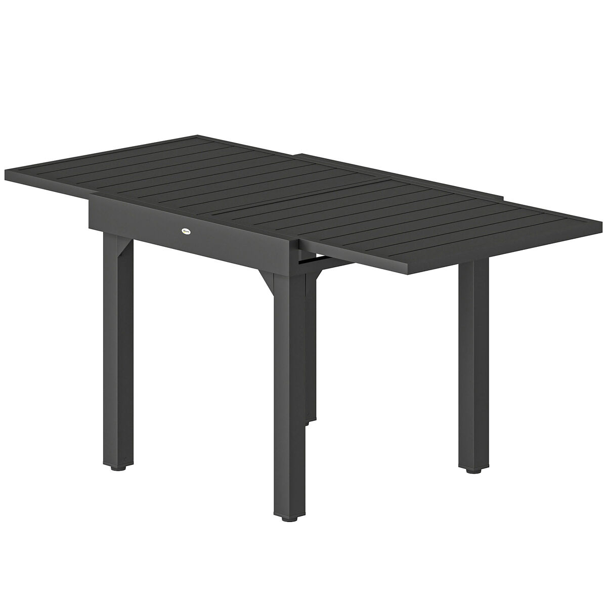 Mesa de comedor exterior extensible 80/160 cm para 4-6 personas mesa de jardín rectangular para terraza negro