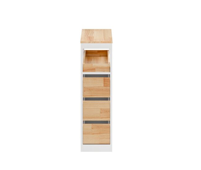 Sobuy | mueble auxiliar de baño blanco con 4 ruedas | mueble estrecho para baño con 3 cajones | mueble de baño con 2 estantes | 23.2x65.3x82.0 cm | capacidad de carga 46 kg | bzr54-iv-wn