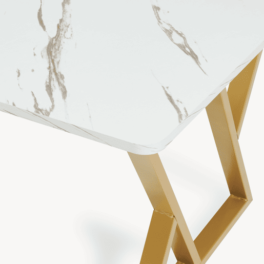 Mesa de centro Nolu 120x60x46 cm Dourada Efeito mármore branca en.casa Mesa de centro Nolu 120x60x46 cm Dourada Efeito mármore branca en.casa