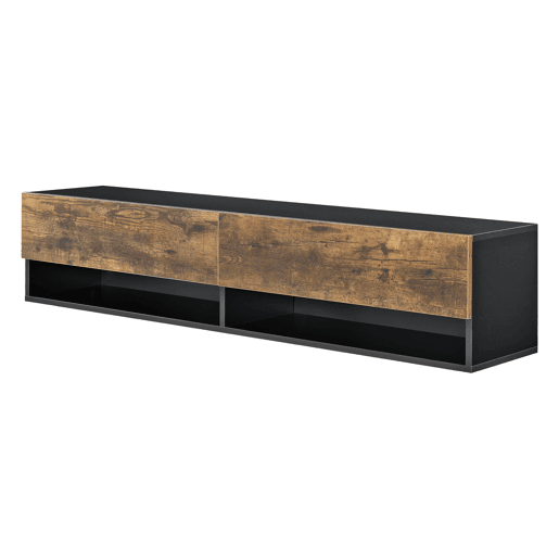 Móvel baixo para televisão suspenso Halmstad 2 portas 140x31x30 cm - PretoCarvalho escuro en.casa Móvel baixo para televisão suspenso Halmstad 2 portas 140x31x30 cm - PretoCarvalho escuro en.casa