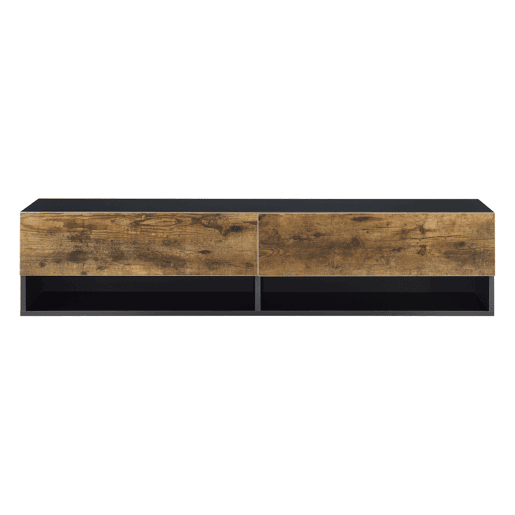 Móvel baixo para televisão suspenso Halmstad 2 portas 140x31x30 cm - PretoCarvalho escuro en.casa Móvel baixo para televisão suspenso Halmstad 2 portas 140x31x30 cm - PretoCarvalho escuro en.casa