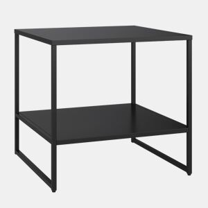 Mesa auxiliar Salsnes com prateleira aço 53x51x51 cm Preto en.casa