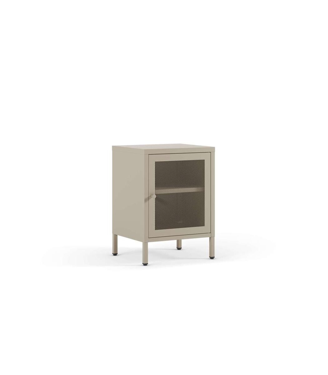 Mesita de noche Felix con puerta diseño industrial moderno 40