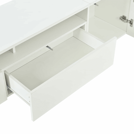Conjunto de móveis para TV de 3 peças - Conjunto de sala com LED, portas acrílicas, branco Conjunto de móveis para TV de 3 peças - Conjunto de sala com LED, portas acrílicas, branco