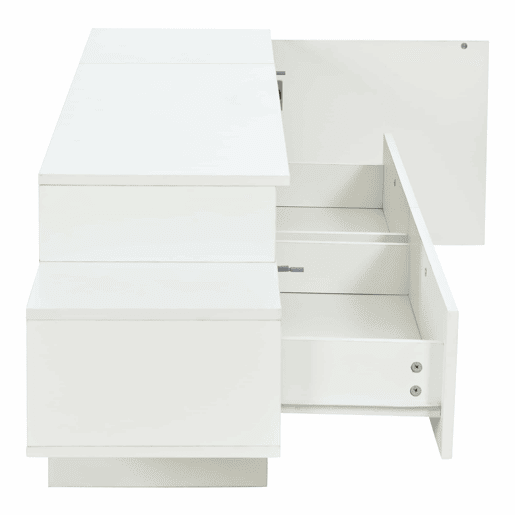 Conjunto de móveis para TV de 3 peças - Conjunto de sala com LED, portas acrílicas, branco Conjunto de móveis para TV de 3 peças - Conjunto de sala com LED, portas acrílicas, branco
