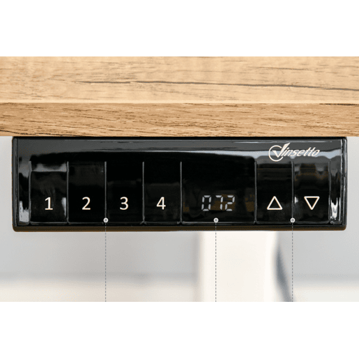 MEUBLES COSY Secretária elétrica ajustável em altura mesa de computador para escritório moderna de metal e madeira 140x70x116cm Natural e Branco MEUBLES COSY Secretária elétrica ajustável em altura mesa de computador para escritório moderna de metal e madeira 140x70x116cm Natural e Branco
