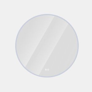 Espelho de casa de banho LED redondo 80 cm - Antiembaciamento, regulável em 3 tons, montagem na parede - Prateado