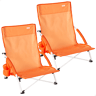 Pack 2 cadeiras de praia fixas e baixas, 50x49x66 cm, laranja