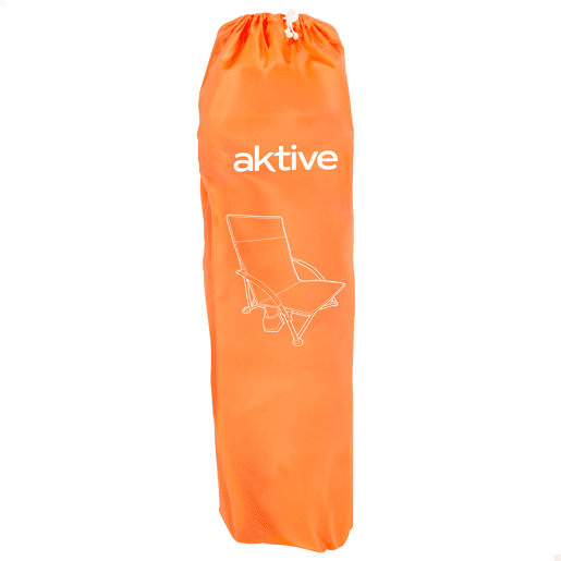 Pack 2 cadeiras de praia fixas e baixas, 50x49x66 cm, laranja