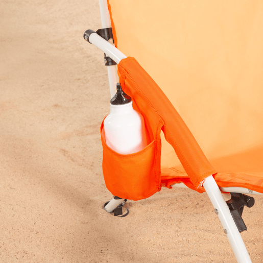 Pack 2 cadeiras de praia fixas e baixas, 50x49x66 cm, laranja