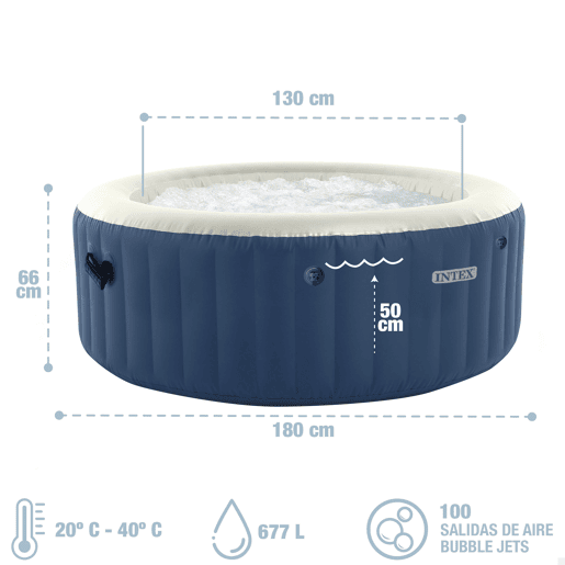 INTEX Spa inflável para 2 a 4 pessoas com massagem de bolhas, azul