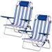 Aktive - Pack 2 sillas playa plegables aluminio 6 posiciones Aktive - Pack 2 sillas playa plegables aluminio 6 posiciones Azul