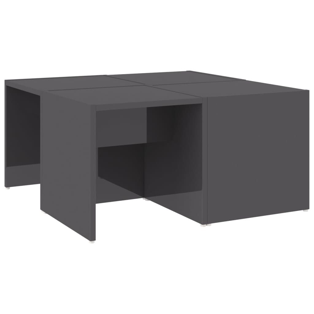 4 pzs Mesas de Café - Mesas de Centro 66x66 Gris