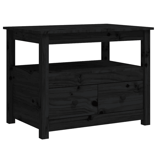 Mesa de Centro, Mesa baixa, 71x49x55 cm pinho maciço preto