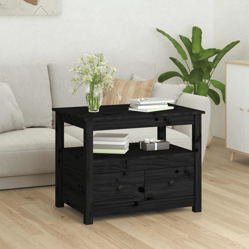 Mesa de Centro, Mesa baixa, 71x49x55 cm pinho maciço preto