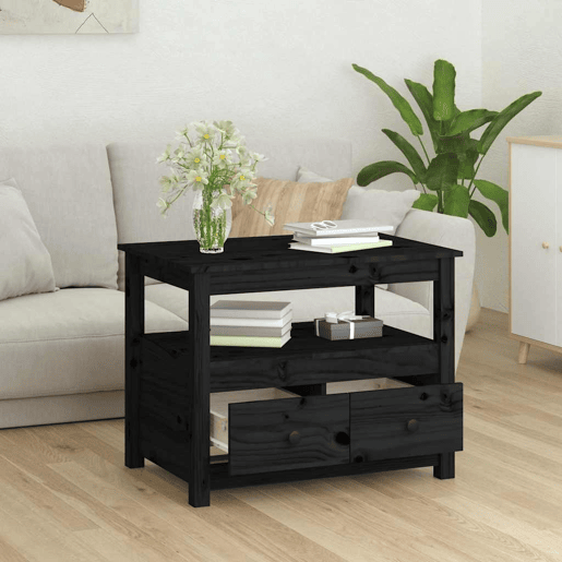 Mesa de Centro, Mesa baixa, 71x49x55 cm pinho maciço preto