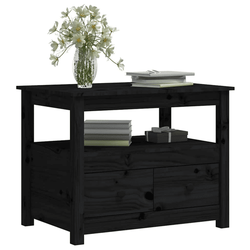 Mesa de Centro, Mesa baixa, 71x49x55 cm pinho maciço preto