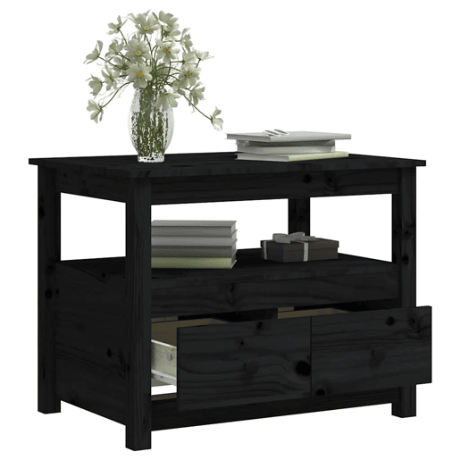 Mesa de Centro, Mesa baixa, 71x49x55 cm pinho maciço preto
