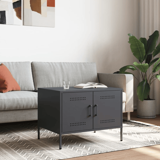 Mesa de Centro, Mesa baixa, 68x50x50,5 cm aço antracite
