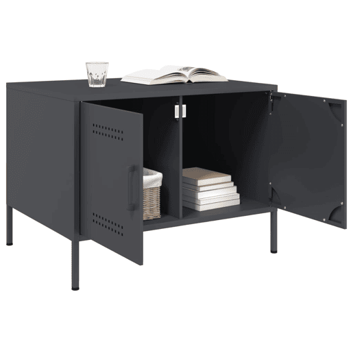 Mesa de Centro, Mesa baixa, 68x50x50,5 cm aço antracite