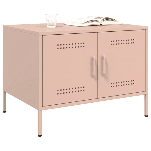 Mesa de Centro, Mesa baixa, 68x50x50,5 cm aço rosa Mesa de Centro, Mesa baixa, 68x50x50,5 cm aço rosa