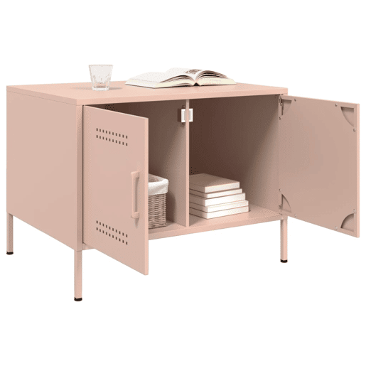 Mesa de Centro, Mesa baixa, 68x50x50,5 cm aço rosa Mesa de Centro, Mesa baixa, 68x50x50,5 cm aço rosa
