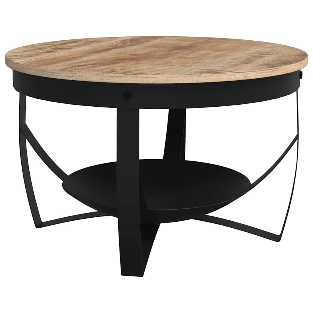 mesa de cafe - mesa de centro de madera de mango rugosa o68x43 cm