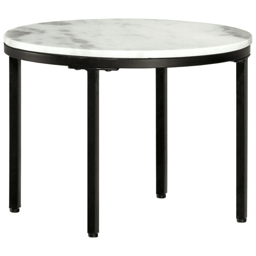 Mesa de Centro, Mesa baixa, Ø50 cm mármore genuína maciça branco e preto Mesa de Centro, Mesa baixa, Ø50 cm mármore genuína maciça branco e preto