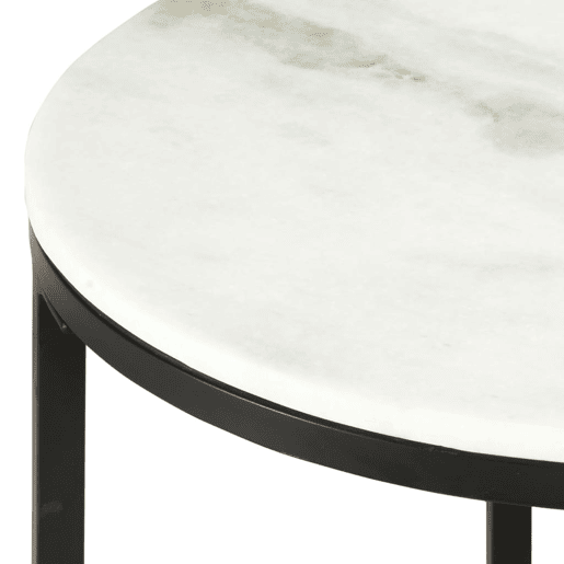 Mesa de Centro, Mesa baixa, Ø50 cm mármore genuína maciça branco e preto Mesa de Centro, Mesa baixa, Ø50 cm mármore genuína maciça branco e preto