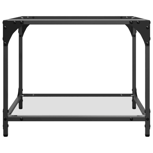 2pcs Mesas de centro, Mesas baixas c topo vidro transparente 50x50x40cm aço 2pcs Mesas de centro, Mesas baixas c topo vidro transparente 50x50x40cm aço