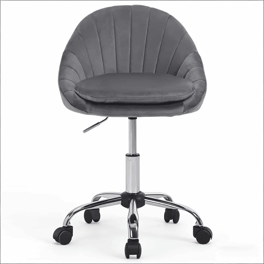 Cadeira de escritório - encosto alto, ergonómica, estofada, para secretária e maquilhagem - cinzento escuro Cadeira de escritório - encosto alto, ergonómica, estofada, para secretária e maquilhagem - cinzento escuro