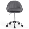 Cadeira de escritório - encosto alto, ergonómica, estofada, para secretária e maquilhagem - cinzento escuro