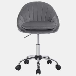 Cadeira de escritório - encosto alto, ergonómica, estofada, para secretária e maquilhagem - cinzento escuro