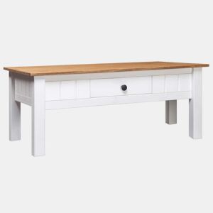 Mesa de Centro, Mesa baixa, 100x60x45 cm pinho maciço Panama branco